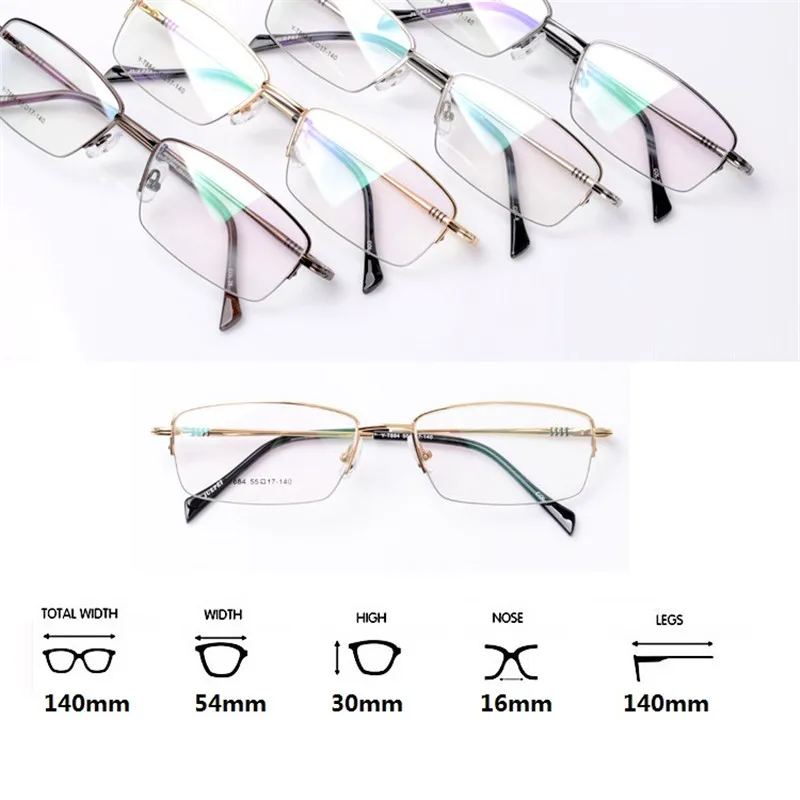 Оправа для очков Vazrobe мужские очки с пружинными петлями золотые по рецепту из