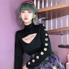 Tuku/танцевальная одежда для девочек, хип-хоп, черная, Саморазвитие, открытая уличная футболка с длинными рукавами