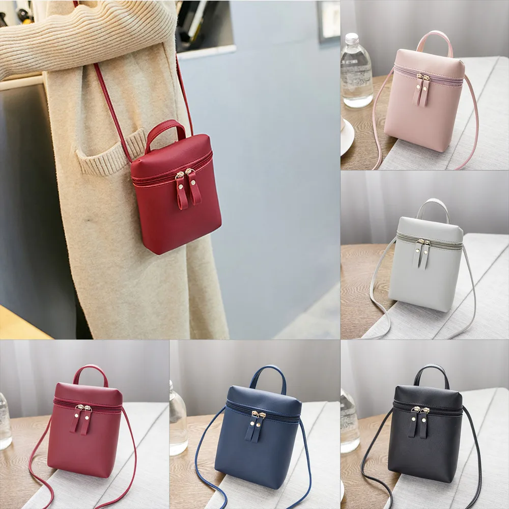 

2019 Fashion For Women Solid zipper Shoulder Bag Crossbody Bag Messenger Phone Coin Bag Small korean Style Bolsas Feminina