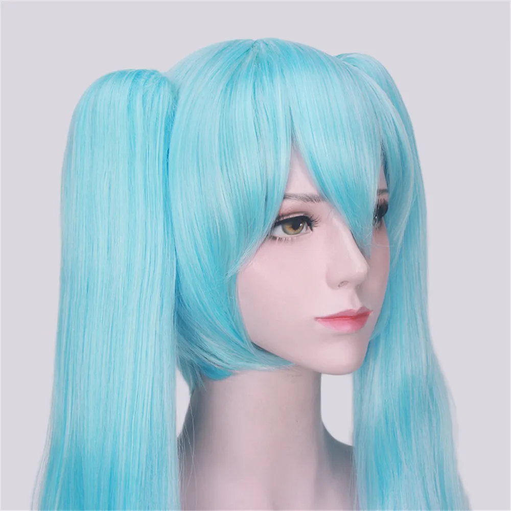 Снежный Мику косплей парик Вокалоид Хацунэ Мику 120 см длинные косички светильник синий синтетические волосы для взрослых