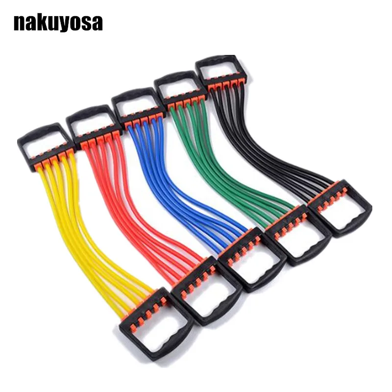 

High Strength Chest Expander Puller Exercise Fitness Resistance Cable Band Tube Yoga 5 Latex Resistance Bands 6*10*450MM