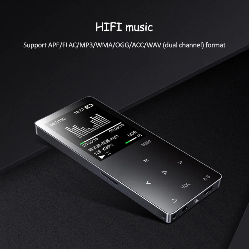 Сенсорный экран HIFI MP3 плеер с наушниками 24 языков Видео FM Диктофон Часы