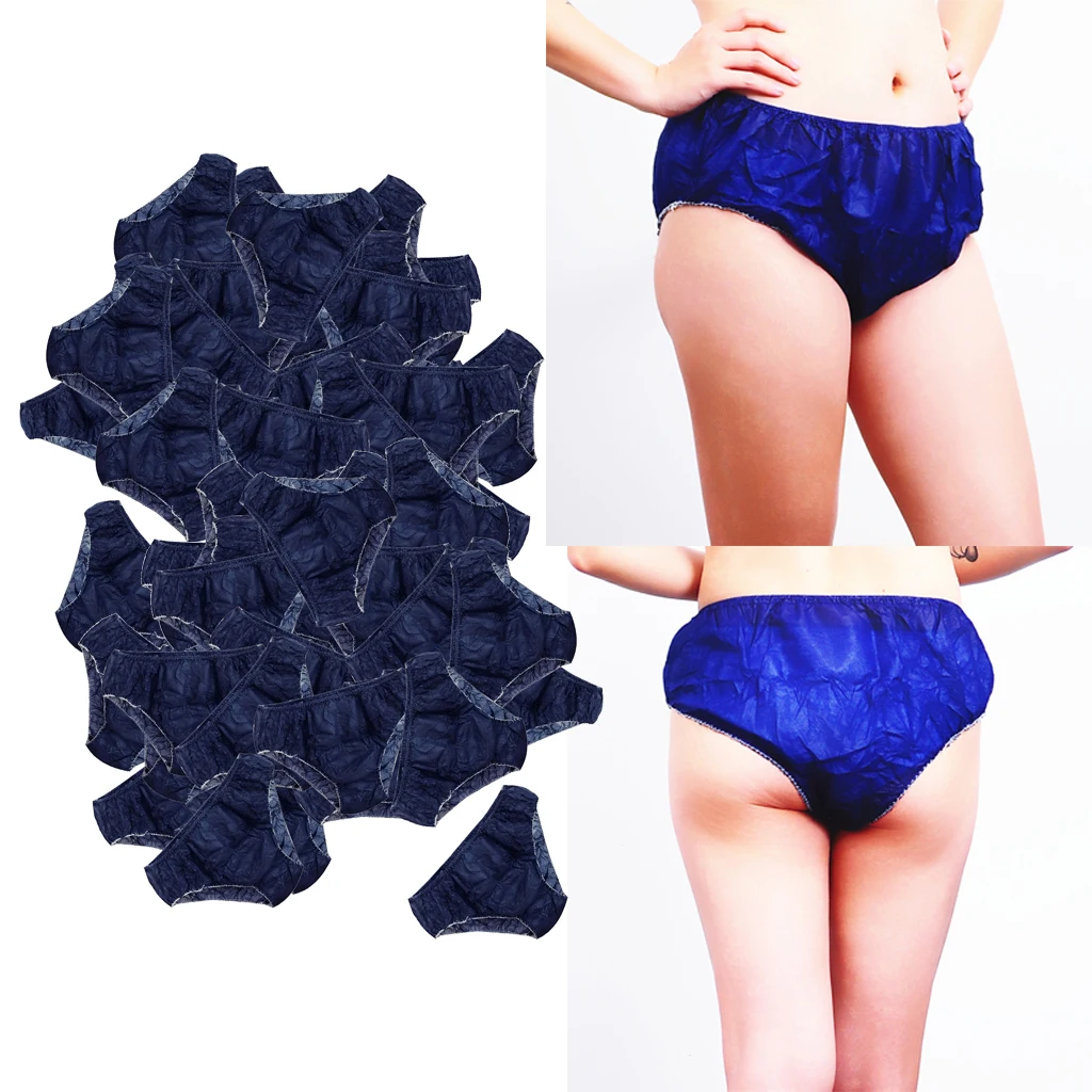 Pack of 100 Women Disposable Nonwoven Paper Brief Panties Hygiene Care Underwear