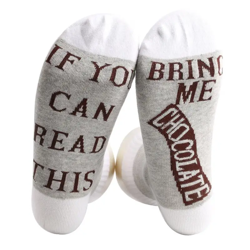 Забавные носки из чистого хлопка If You Can Read This Bring Me Chocolate новинка унисекс удобные