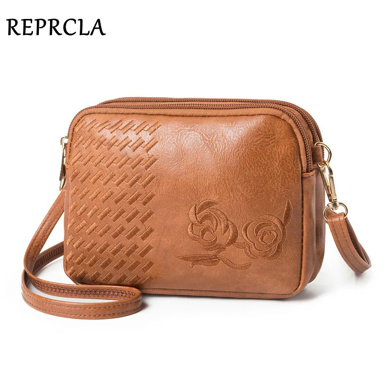 REPRCLA جديد ثلاثة المقصورات Crossbody حقائب للنساء الأزياء حقيبة كتف صغيرة التطريز حقائب سيدات مصمم محفظة