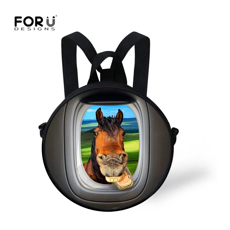 Детские школьные ранцы FORUDESIGNS с 3D принтом животных круглые для детей множество
