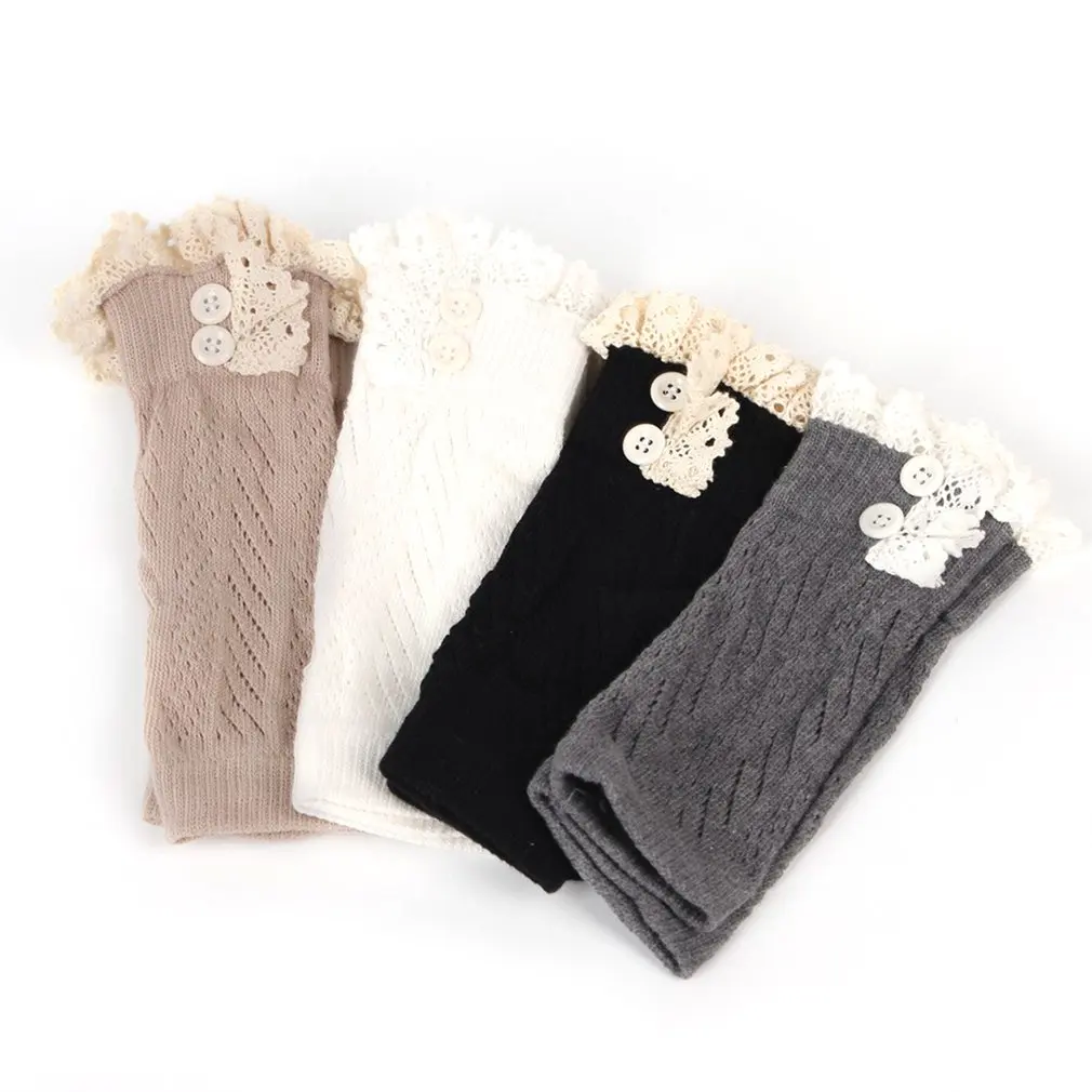 European American Fashion Comfortable Kids Baby Girl Crochet Knitted Lace Boot Cuffs Toppers Leg Warmer Socks Baby Leg Warmers