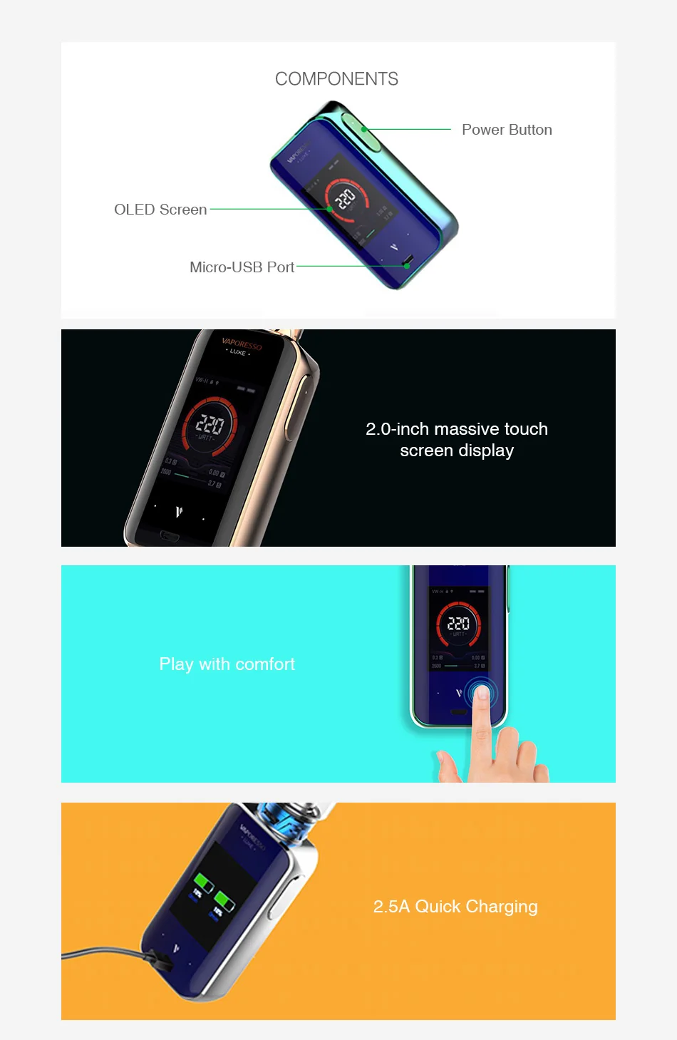 Vaporesso Luxe 220W Touch Screen TC MOD
