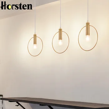 

Horsten Modern Circle Pendant Light Single Ring Round Gold Hanging Lighting Arts Deco E14 fixtures For Dining Room Cafe Bar