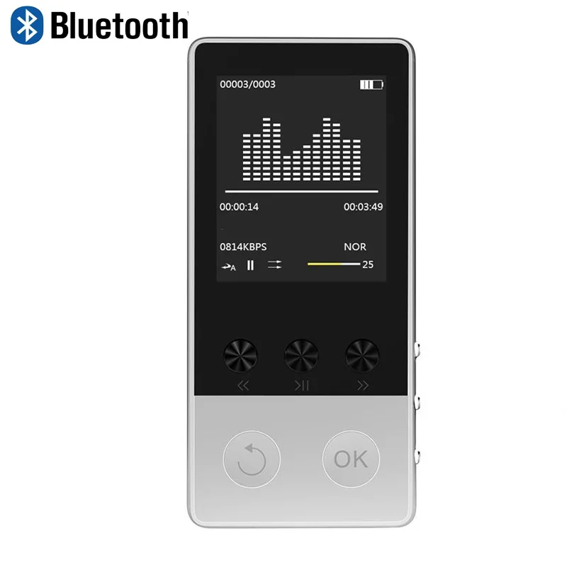 Mp3-плеер Bluetooth портативный музыкальный плеер с fm-радио запись будильник расширяемый до 128 ГБ