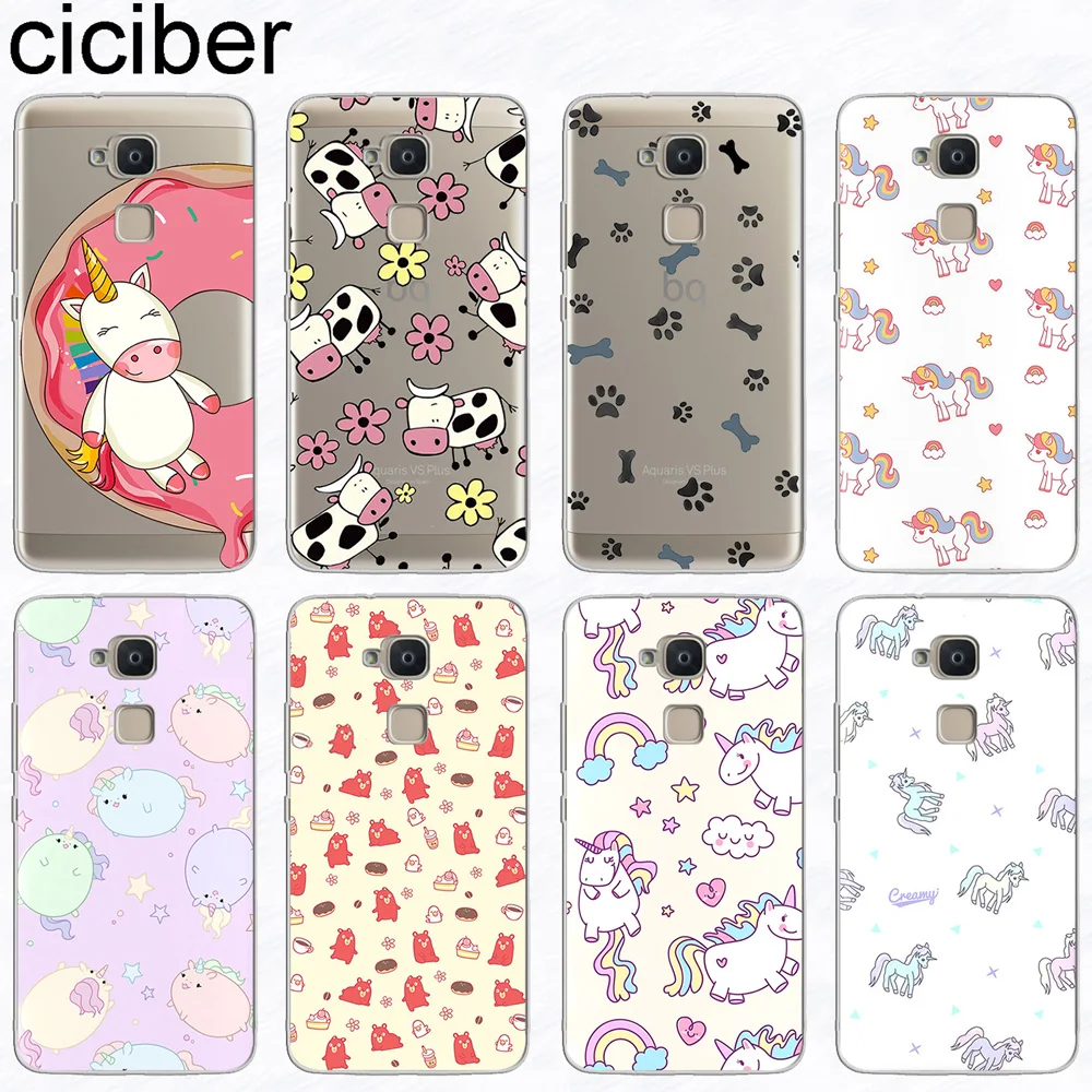 

ciciber Phone Case Funda for BQ Aquaris X V VS C U2 U X2 X5 Plus Lite Pro Soft TPU for BQ M5 E5s M5.5 M E4.5 M4.5 Animal Unicorn