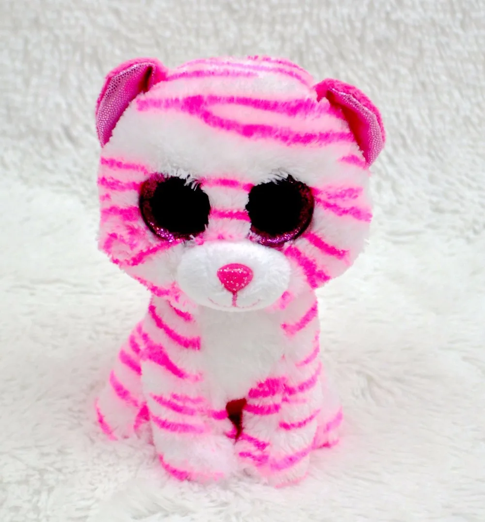 2016 TY Beanie Boos big eyes cat Stuffed Plush Animals one piece Pink