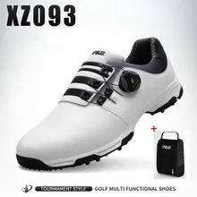 PGM для мужчин Спорт на открытом воздухе обувь для гольфа Мужской Гольф Нескользящие водостойкие дышащие вращающиеся Шнурки Кроссовки для гольфа с обувью сумки