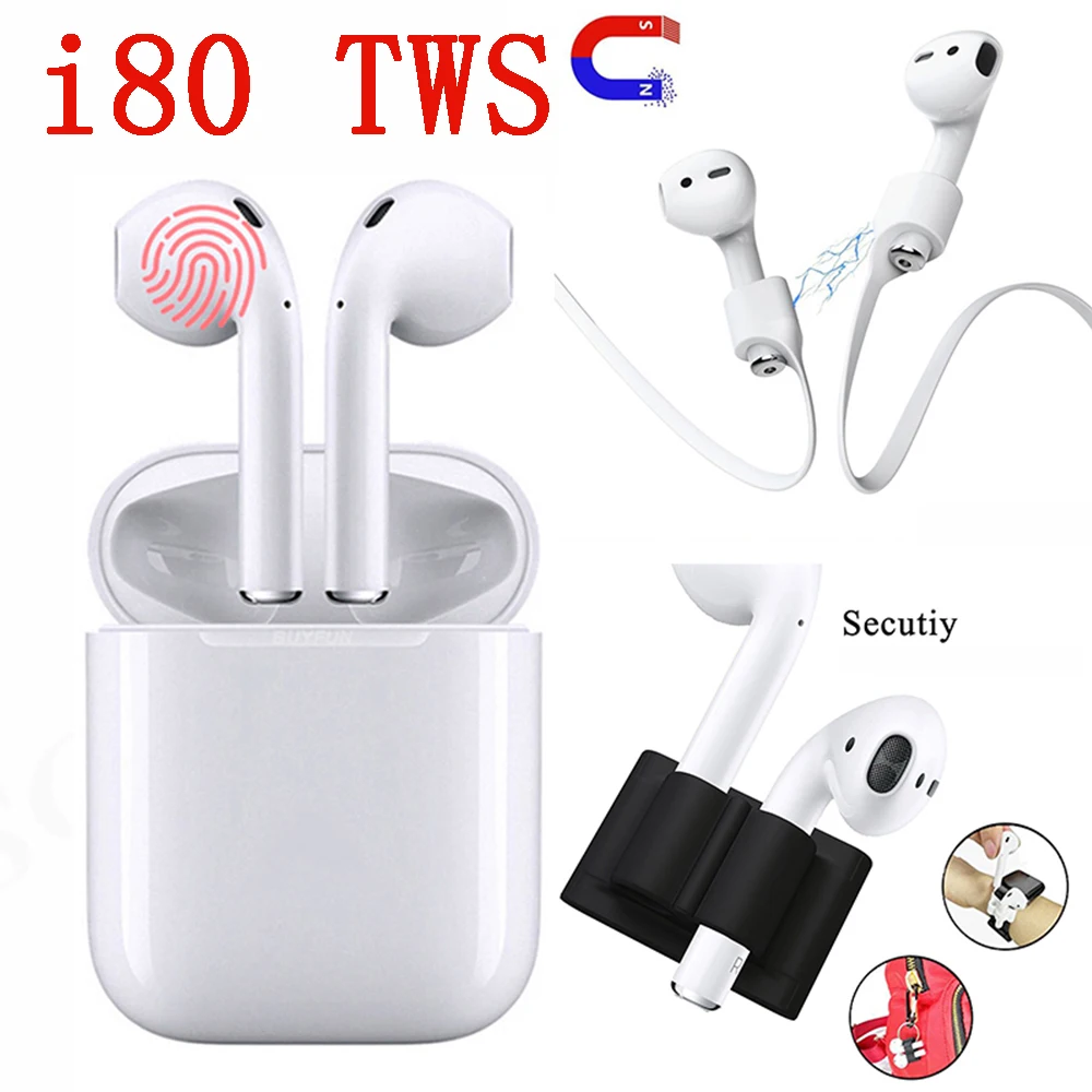 

2019 Pop-up i80 TWS AirP Earphone W1 Chip 1:1 Bluetooth5.0 Earbuds Wireless Headset earphones Pop up for iPhone xiaomi sony