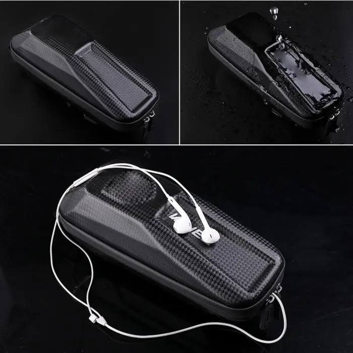 Cheap Newly Bike Front Beam Bag Waterproof EVA Wear-resistant Carbon Pattern Bicycle Bag  C55K Sale 7