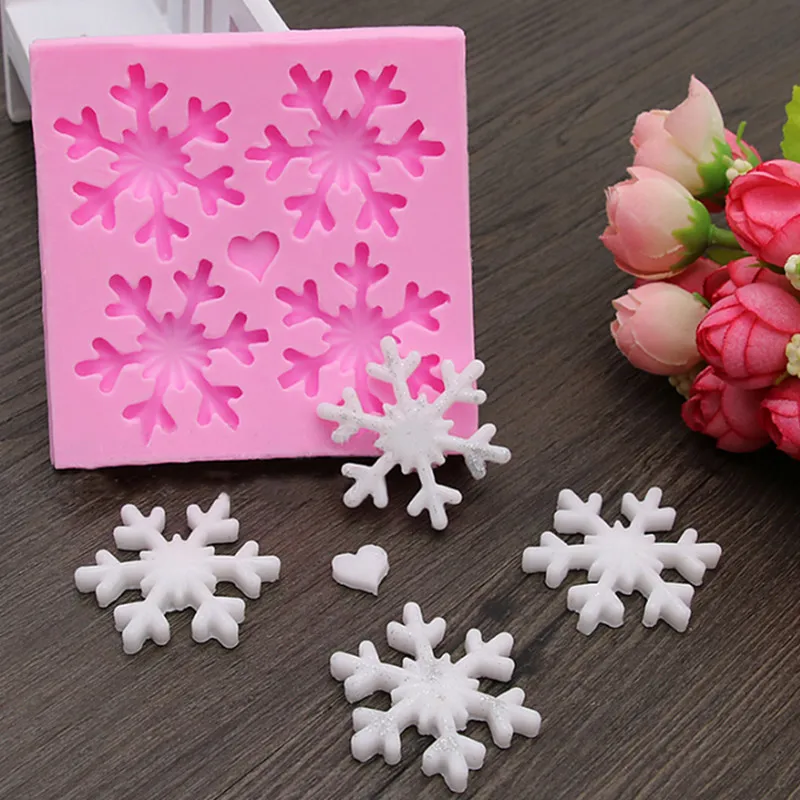 

1PCS Snow Flowers Shape Food Grade Silicone Chocolate, Jelly, Ice,Fondant Cake Decorating Bakeware X082
