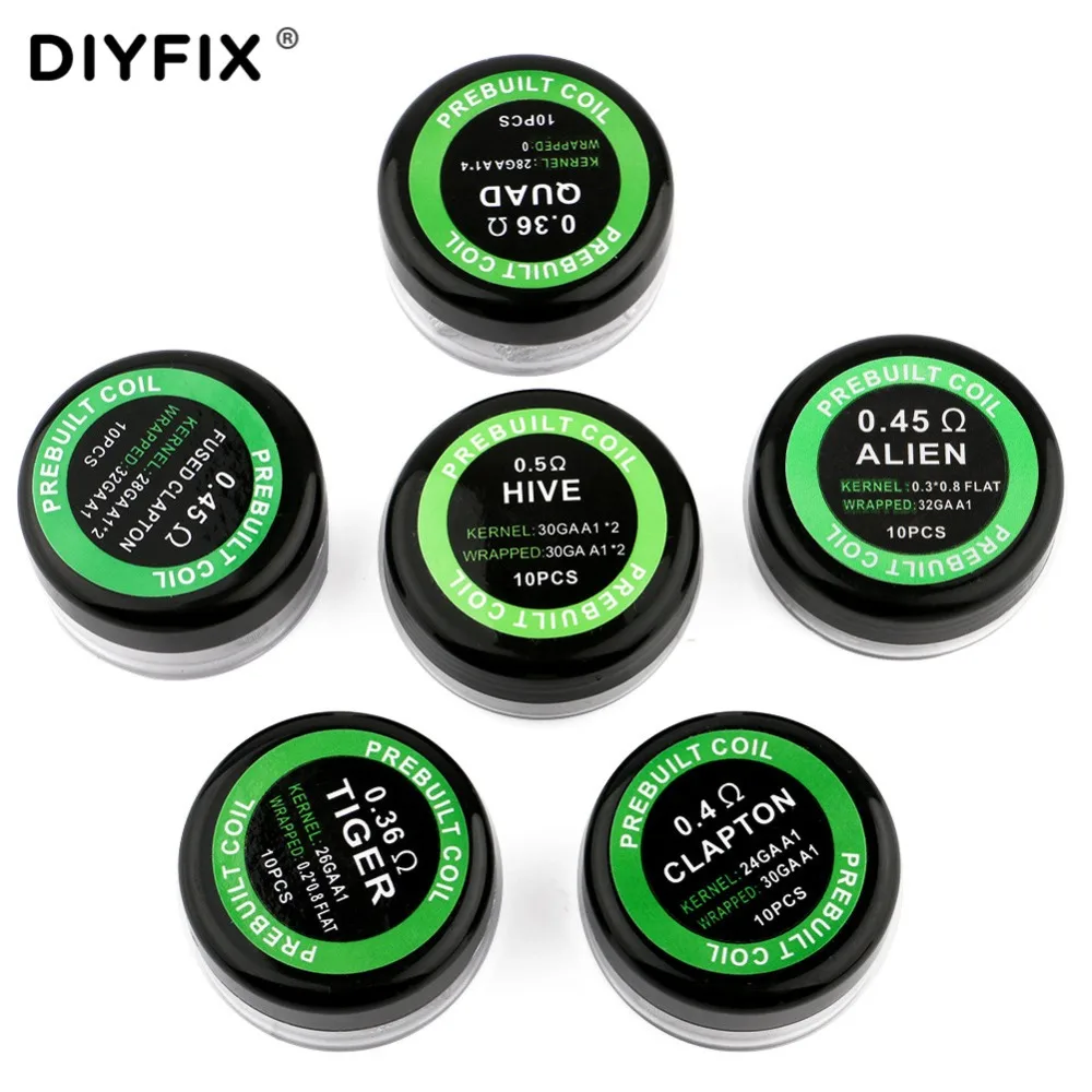 10 шт./лот A1 готовая катушка Tiger QUAD HIVE Fused Alien Clapton проволока нагревательного