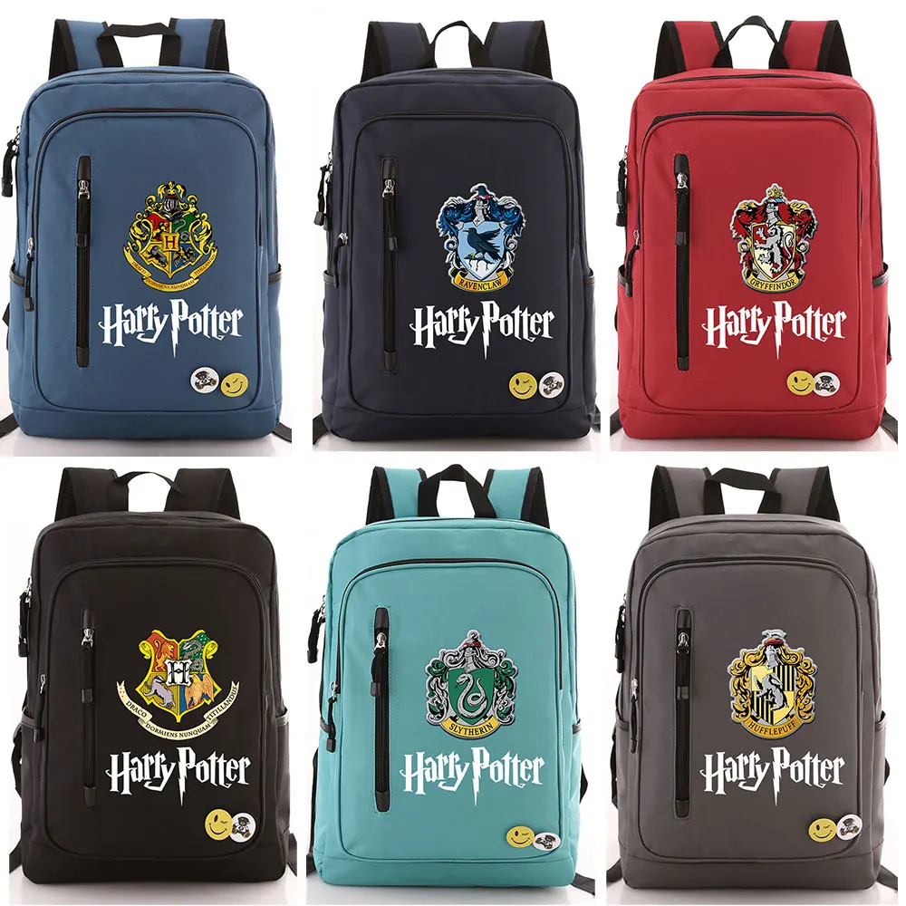 

New Harry Potter Slytherin Gryffindor Boy Girl School bag Women Zip Bagpack Teenagers Schoolbags Men Student Backpack Packsack