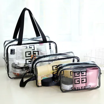 

Transparent Make-up Portable Cosmetic Bag Cosmetic Pouch Waterproof Washing Storage Bag Eco-Friendly PVC Ziplock Wash Bags