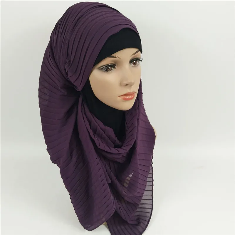 Мусульманские женщины пузырьковый жатый шифон хиджаб шарф foulard femme musulman шали исламский головной платок одежда hijabs