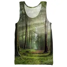 forest 3D printed tank top for men fashion cool summer tank top work out men women tank tops halter tank top