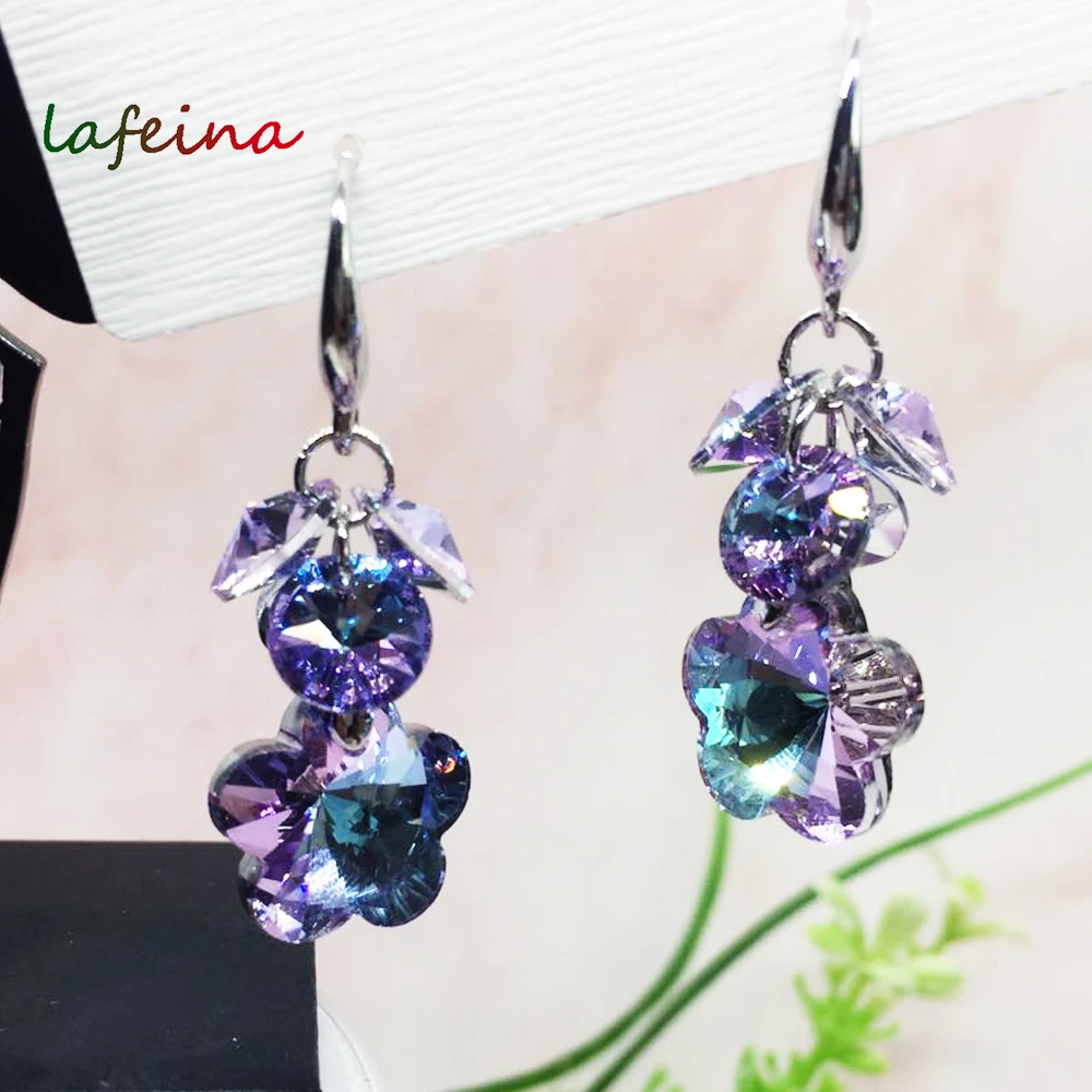 Austrian Crystal Hand-made Plum-shaped Earrings Fashionable Shiny | Украшения и аксессуары