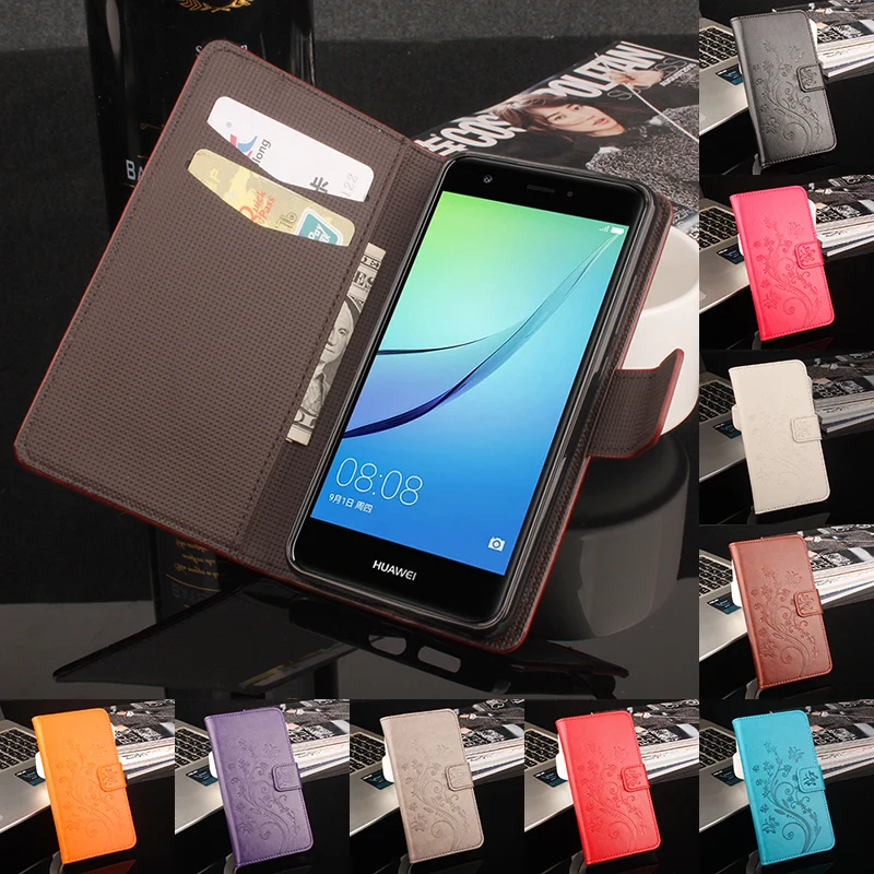 

HongBaiwei Brand Luxury Wallet Leather Case for Huawei Nova Flip Stand 3D Fashion Flower Card Bag Cover Coque