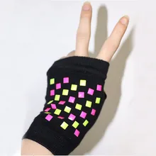 12 шт./лот черный rivetSexy танцевальный костюм в стиле диско вечерние свитера без пальцев Короткие готические панк-перчатки