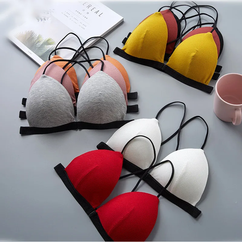 

Sexy Bra Front Closure Bras For Women Lingerie Back Cross Seamless Thin Underwear Female Brassiere Wireless Bralette Push Up Bra