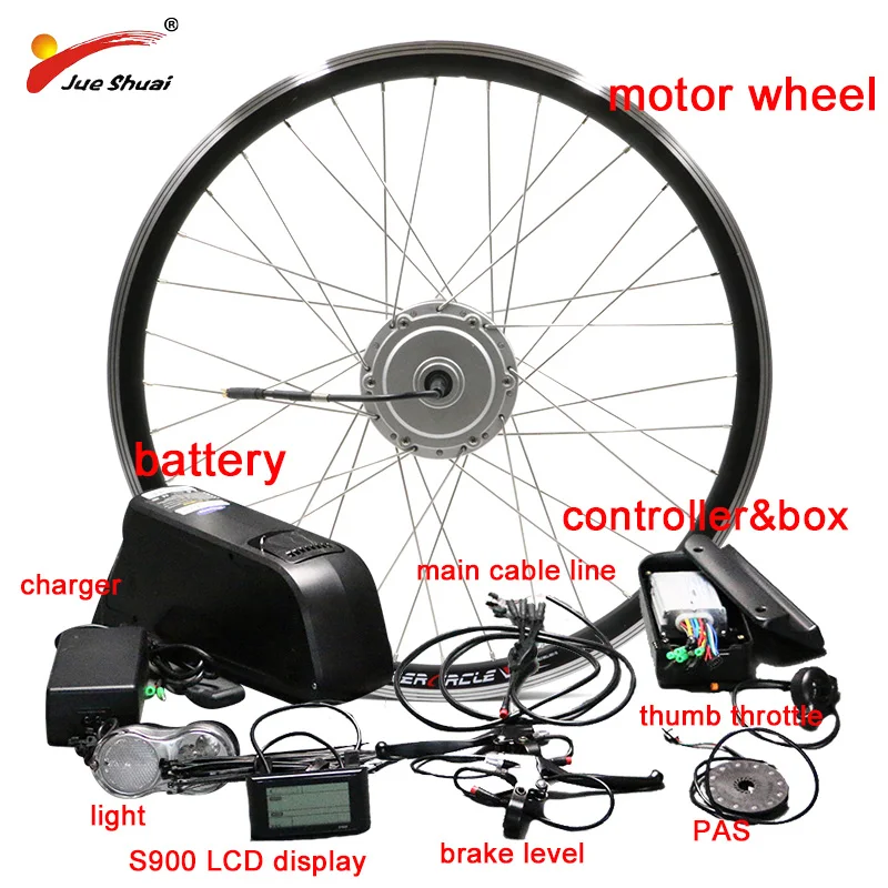 Sale BAFANG Motor Wheel 48V 500W Electric Bike Conversion Kit with Battery 8FUN BPM Front Hub Motor velo electrique bafang Ebike Kit 4