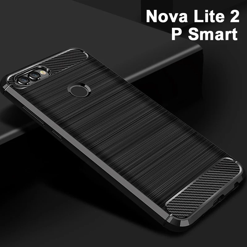 Huawei P Smart case cover Wiredrawing TPU for Nova Lite 2 Carbon Fiber For Lite2 phone | Мобильные телефоны и аксессуары