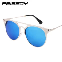 FEISEDY Fashion Luxury Cat Eye Sunglasses Women Brand Designer Vintage Flat Top Mirror Sun Glasses for Women ochki Oculos Gafas