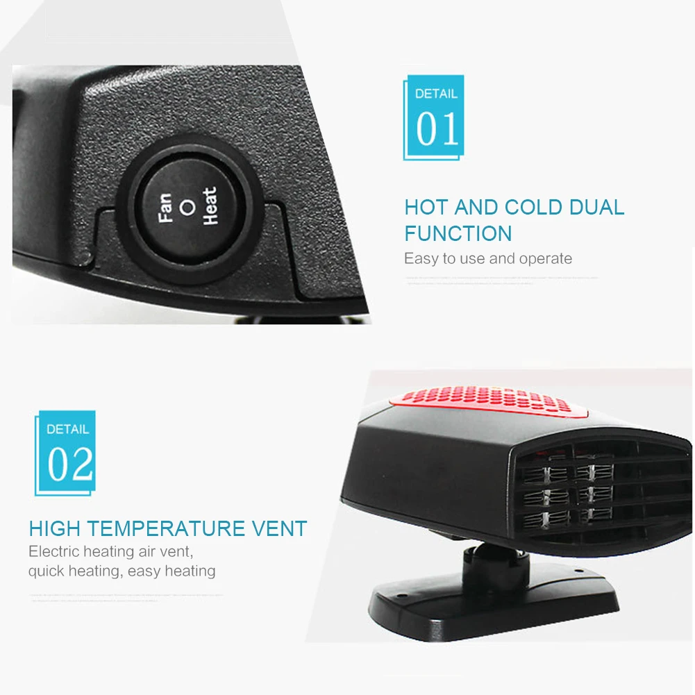 Портативный автомобильный размораживатель снега размораживатель автоматический нагревательный охлаждающий вентилятор тепловой выключатель автоматический нагреватель 2 цвета