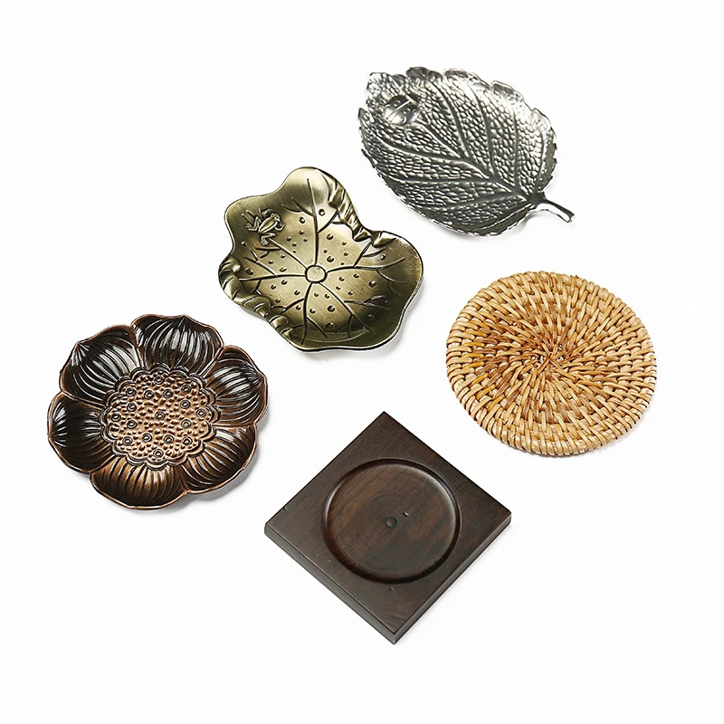 

LIYIMENG Rattan & Metal Coasters Heat-insulated Tableware Table Decor Tea Cup Mat