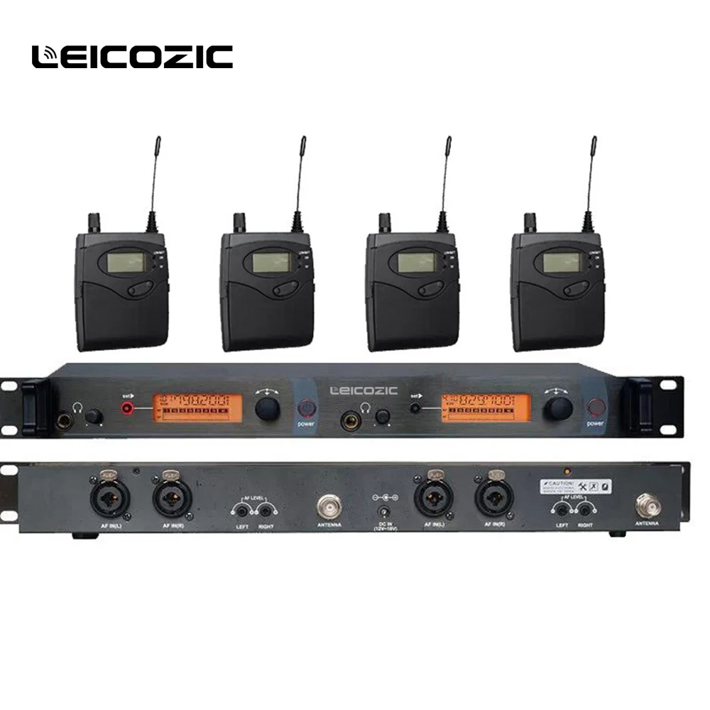 Leicozic In Ear Monitor System 2 Channel 4 Bodypack Monitoring in ear