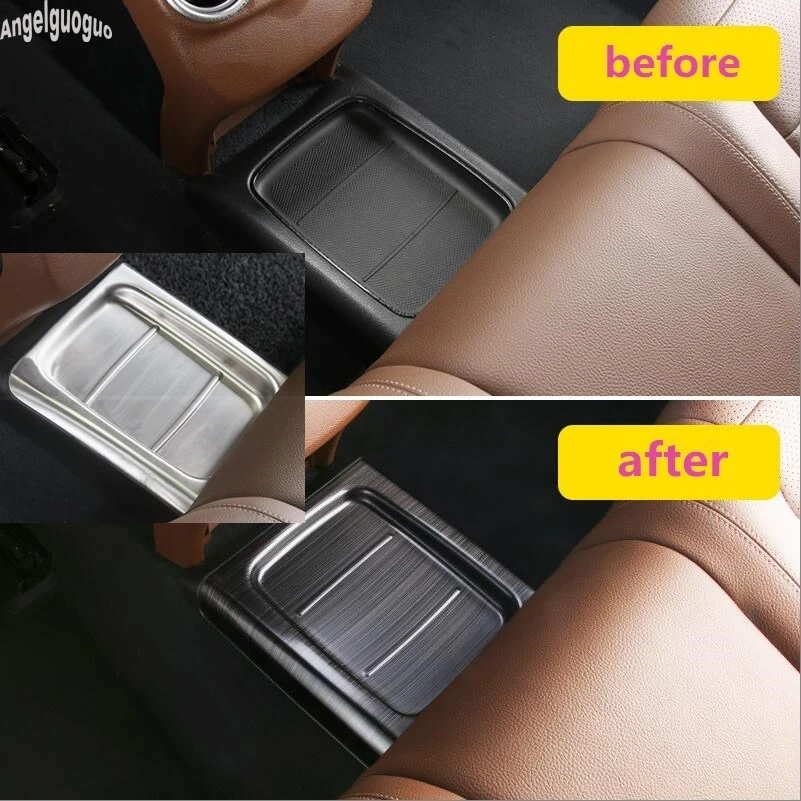 For Mercedes Benz E class W213 E200 300L etc 2016-18 Accessories Car Rear Seat Storage Box Armrest Protection Decoration Cover
