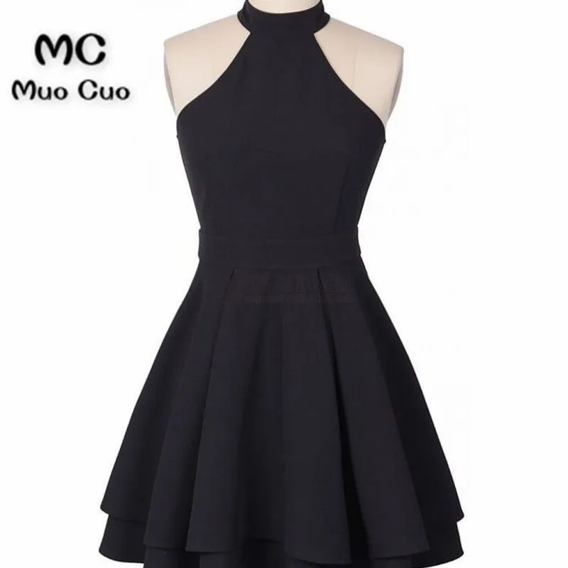 2018 Aline Black Dress Short Mini Off Shoulder