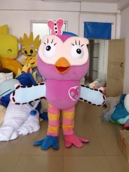 

Hot sale Pink Owl Mascot Costume adult Fancy Dress Character mascot costume