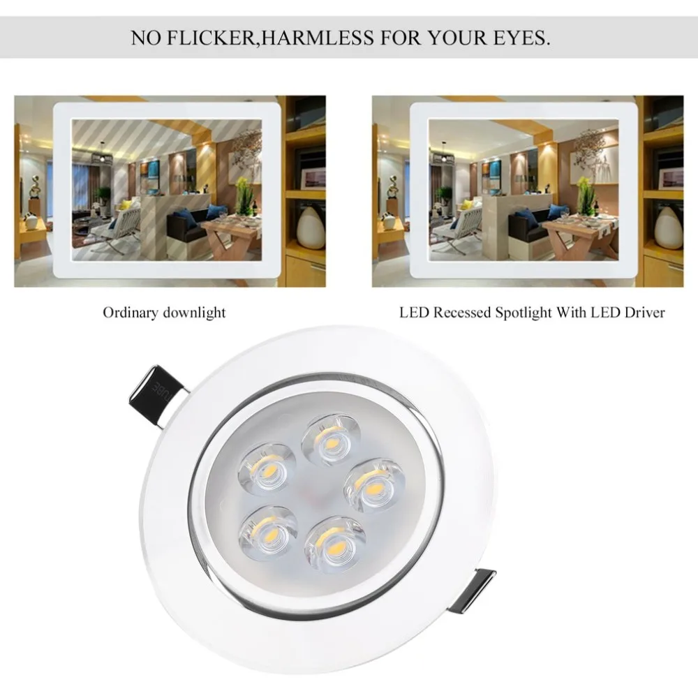 

5W 10Pcs/set Bright Decorative Ceiling Lamp Light LED Recessed Spotlight Bulb Downlight For Living Room Bedroom Kitchen