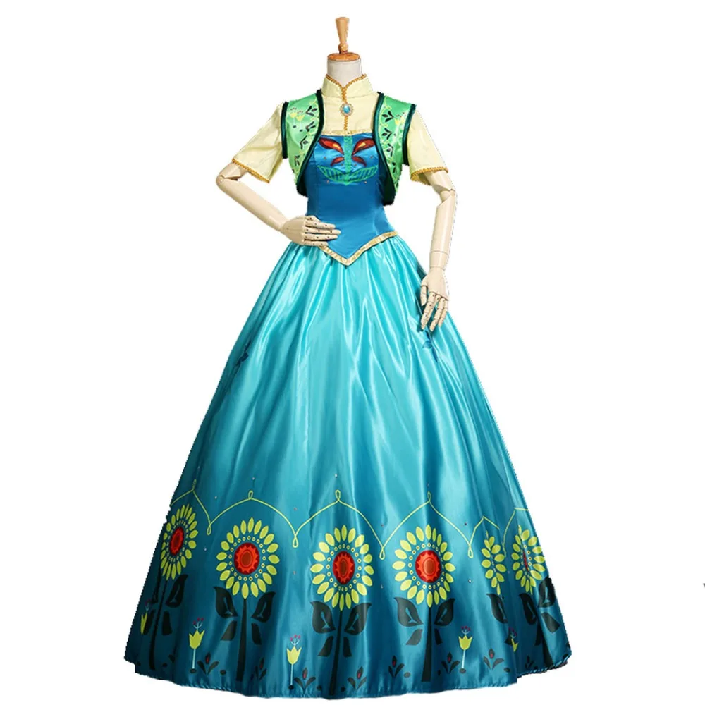 

2018 Halloween Costume for women Princess anna cosplay costume adult white snow fever party dresses movie costume girl fancy dre