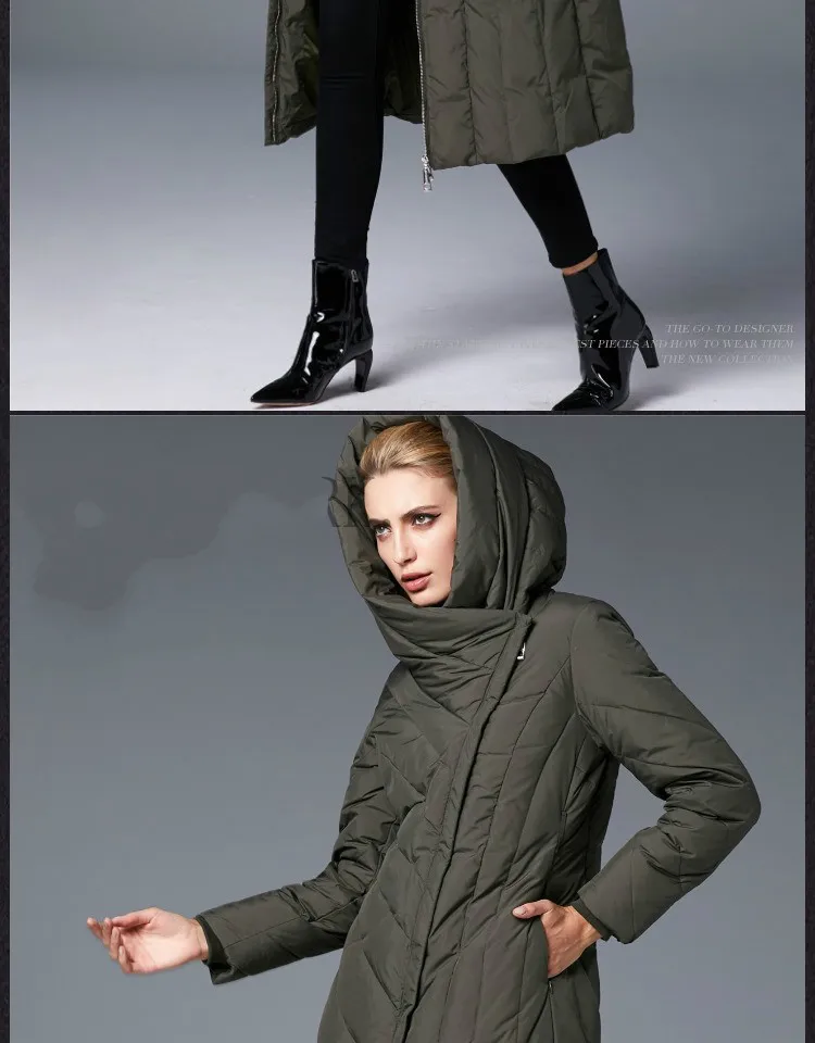 Высококлассный бренд, зимнее женское приталенное длинное пуховое пальто с поясом, Толстая теплая верхняя одежда