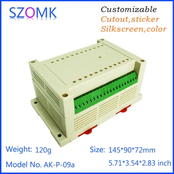 

(10pcs) szomk din rail plastic enclosure terminal block project boxes plastic case electronics 145*90*72mm