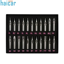 22 шт. Нержавеющая сталь колпачки для татуажа карбид вольфрама советы пистолет колба для игл комплект Подарочная коробка для ювелирных изделий Для женщин Новое поступление D26