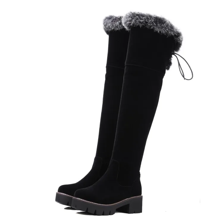 

2017 Botas Mujer Big Size 34-43 Brand Design Patch Color Over The Knee Boots Thick Sole Platform Slim Long Winter Autumn X81-6
