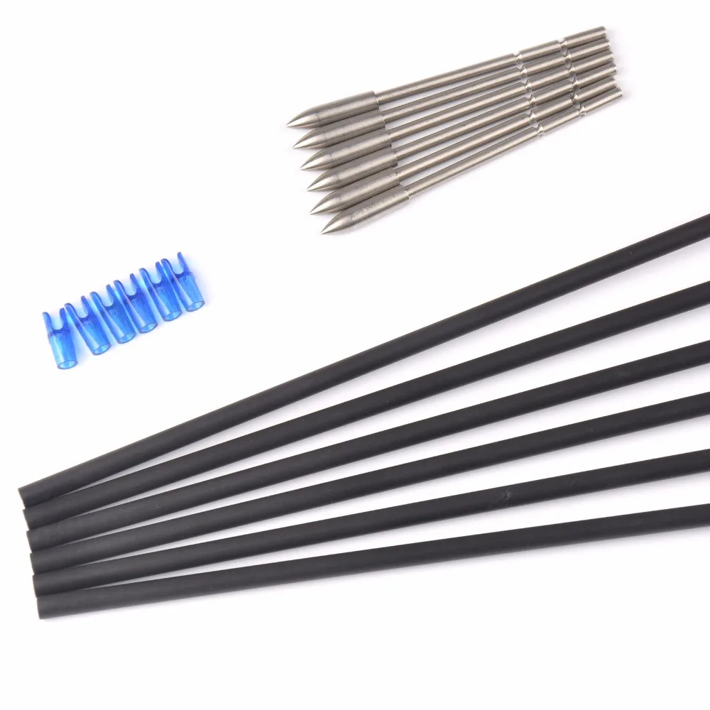 Carbono e Alumínio Dicas para a Caça Tiro com Arco Híbrido Conjunto Seta 32 Polegadas Diâmetro Exterior 5.2mm Coluna 500 Inner-tipo 6 12 Pçs X10 6 Arco e flecha