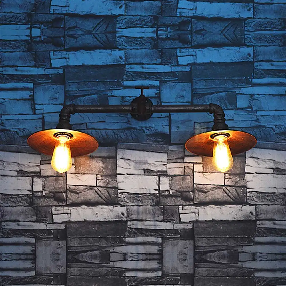 

2 Heads Loft Industrial Wall Lamps Vintage Water Pipe Edison Wall Light for Bar/Restaurant Bedside wall Sconces E27 Luminaire