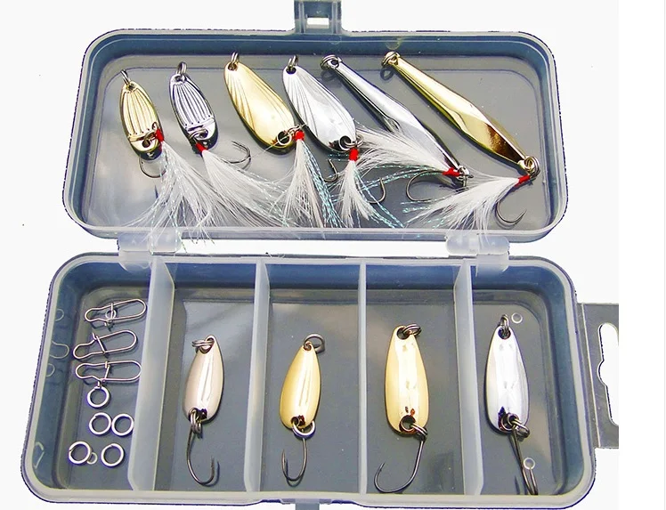 Hot sale 19 Pcs/box Mighty bite Spoon fishing lure set Kit pesca isca