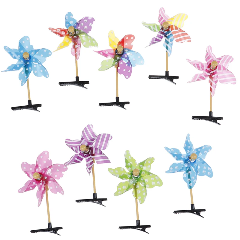 3 шт. мини цветок мельница стрейч заколка для прически игрушки для детей маленькая Декоративная мельница детские головные уборы украшения подарки