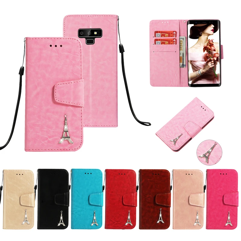 

Leather Phone Tower Cases Wallet Flip Soft TPU Silicone Cover Shell Coque Fundas Capa Caja for Samsung Galaxy Note 5 8 9 N950