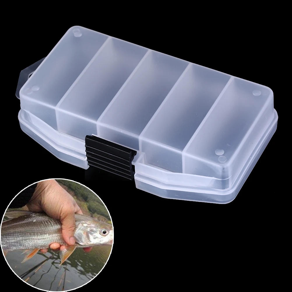 Fishing Tackle Box 2 Compartments Fishing Box Multifunctional Plastic Earthworm Worm Bait Lure Fly Carp Accessories 3 Sizes